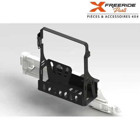 Support de jerrican 30L ou 20L Toyota Land Cruiser HDJ80 adapté au pare-chocs F4X4.