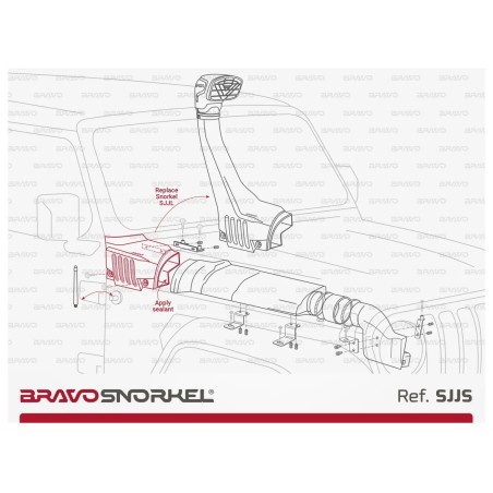 Snorkel Light Bravo Jeep Wrangler JL & JT 2017+ - FREERIDE PARTS