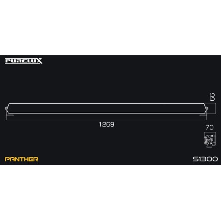 Barre LED Purelux Panther S1300 - Droite / 127 cm / 540 W