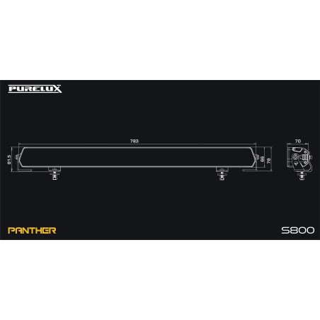 Barre LED Purelux Panther S800 - Droite / 78 cm / 324 W