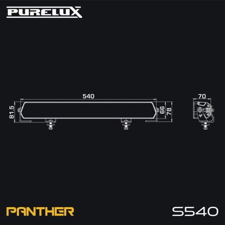 Barre LED Purelux Panther S540 - Droite / 54 cm / 216 W