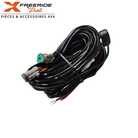 Faisceau de câblage 12V 2 connecteurs 3 broches pour vous faciliter l'installation de vos phares additionnels ou rampes LED