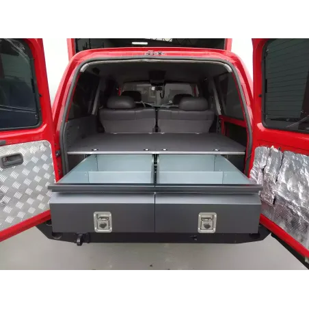 Aménagement avec tiroirs et rangements F4X4 pour Toyota Land Cruiser HDJ80