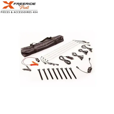 Kit 4 barres magnétiques LED de 50cm pour auventsIdéal pour le camping, pour les véhicules tout terrain...