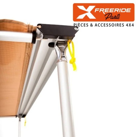 Auvent pliable avec structure de fixation facile et rapide à déployer, de 2M de large x 2,5M ouvert. De très bonne qualité