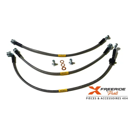 Kit flexibles de frein aviation avant et arrière +10cm pour Suzuki Jimny 1998-2018