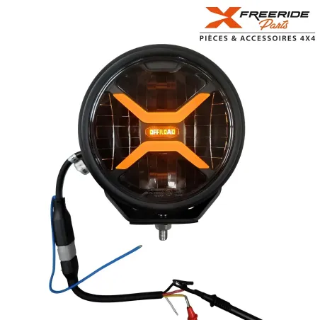 Phare LED puissant 80W homologué Osram, avec 2 intensités de lumière! Nouveau design avec couleur orange/ambré ou blanche.