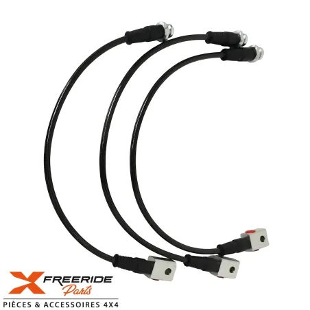 Kit 3 flexibles de frein aviation +10cm pour Patrol Y61