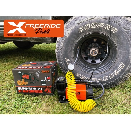 Compresseur Tyrex idéal pour raids et balades 4x4. Ce compresseur robuste est fiable vous suivra partout sans faiblir.