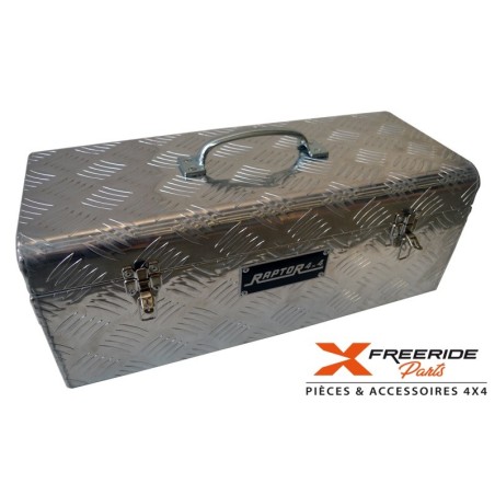 Caisse de rangement en aluminium strié de 2 mm d'épaisseur. Dimensions 575x245x220 mm