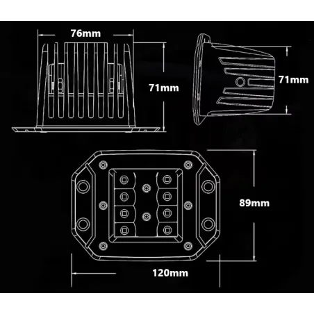 Phare LED encastrable 40W 5" (paire)