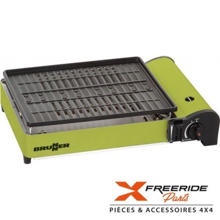 Réchaud Brunner COOKER DEVIL BBQ avec allumage piezo-éléctrique integré et bruleurs en aluminium. Flux du gaz réglable