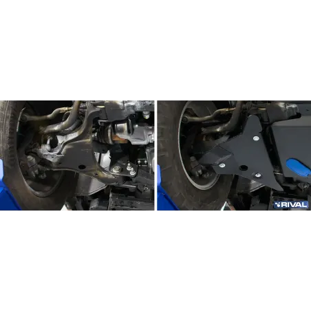 PLAQUE PROTECTION 3 mm RIVAL ACIER LEVIERS AV NISSAN NAVARA 2015-2021