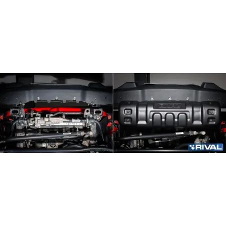 PLAQUE PROTECTION 2,5 mm RIVAL ACIER BARRE DIRECTION JEEP GLADIATOR