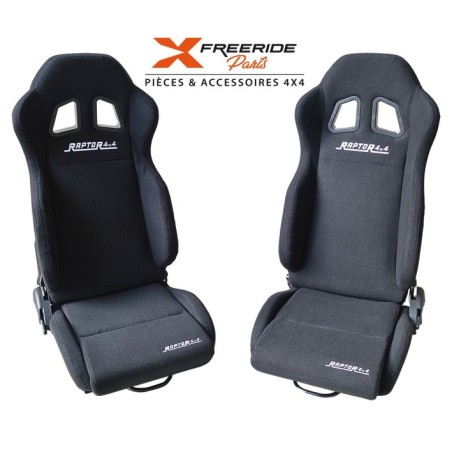 Siège en tissu Raptor4x4 de qualité avec glissières incluses

Rabattable