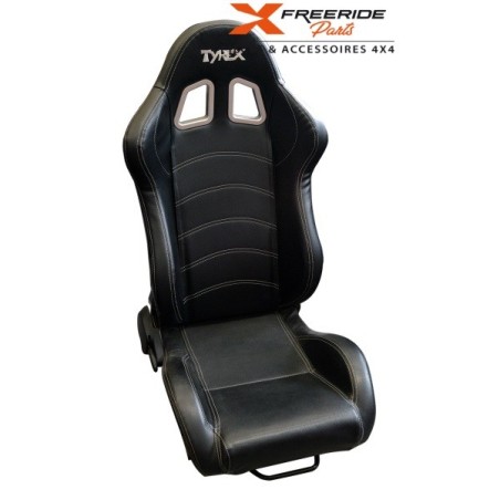 Siège sport semi baquet Tyrex éco-cuir lavable et imperméable.Noir