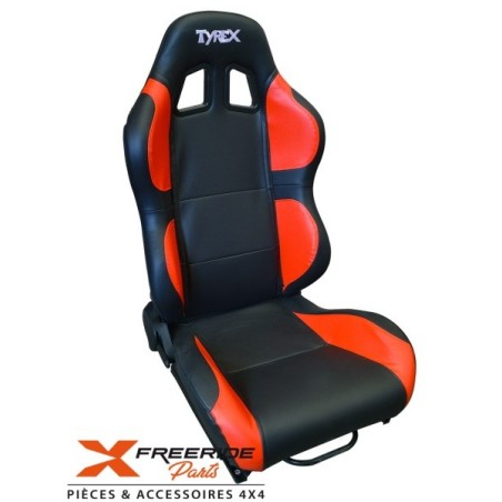Siège semi baquet Tyrex éco-cuir lavable et imperméable.
Rouge