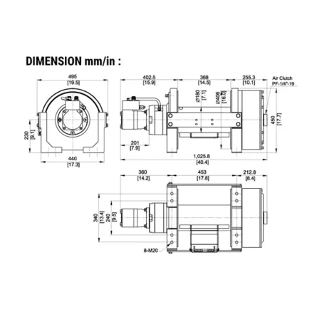 TREUIL COME UP HYDRAULIQUE BISON 50 EN/STD (22680KG)