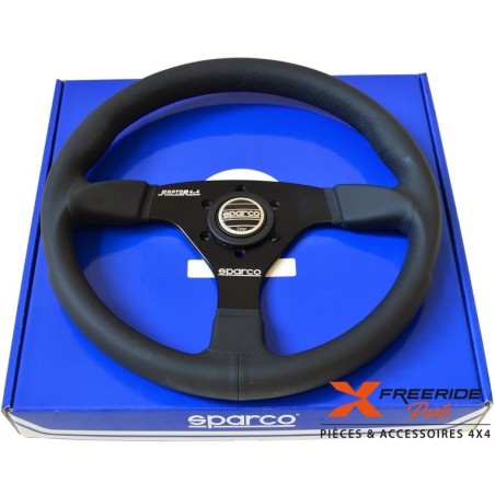 Volant Sparco 14" sport en cuir à branches noires