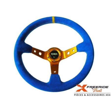 Volant 13" sport Raptor4x4 en aluminium 5mm
Revêtement daim

Couleur bleu