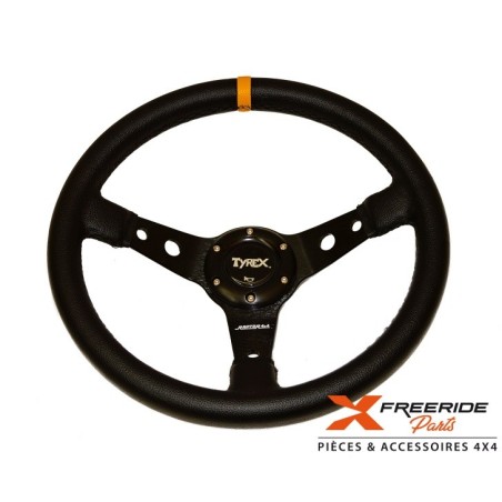 Volant tulipé 14" sport Raptor4x4 en aluminium 5mm
Revêtement cuir
