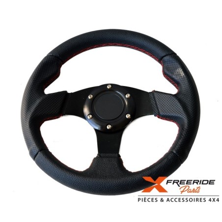 Volant tulipé 11" sport Raptor4x4 en aluminium 5mm
Revêtement cuir