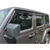 Jeu 4 déflecteurs vitre avant et arrière Jeep Wrangler JL et Gladiator JT