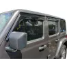 Jeu 4 déflecteurs vitre avant et arrière Jeep Wrangler JL et Gladiator JT