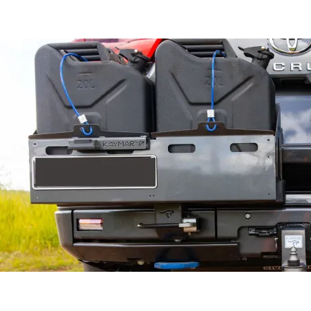 Porte jerrycan double côté gauche pour pare chocs arrière Kaymar sur Toyota Land Cruiser 300