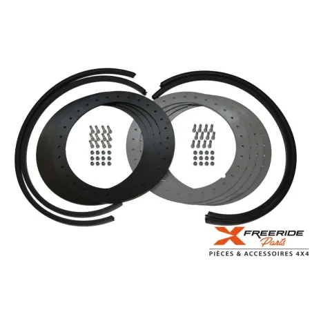 Kit complet de cerclages Beadlock 17" a souder pour 4 jantes en acierLivré avec joints et visserie