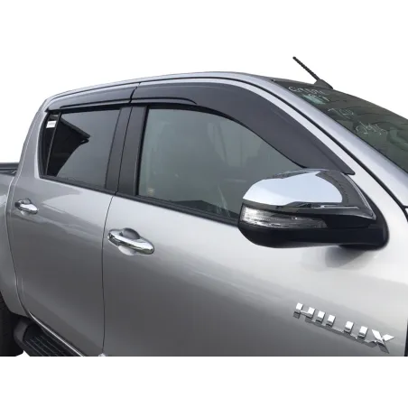 Jeu 4 déflecteurs vitre avant et arrière Hilux Revo
