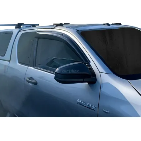 Jeu 2 déflecteurs de vitre avant Hilux Revo simple et Xtra cabine - montage collé