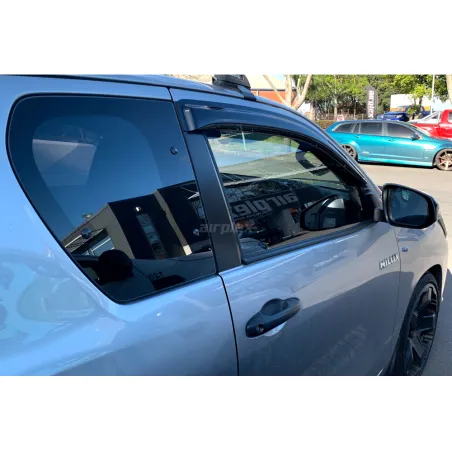 Jeu 2 déflecteurs de vitre avant Hilux Revo simple et Xtra cabine - montage collé