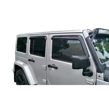 Jeu de 4 déflecteurs de vitre avant et arrière pour Wrangler JK - montage collé