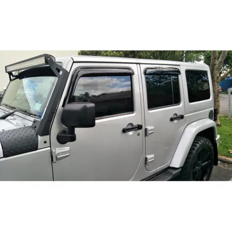 Jeu de 4 déflecteurs de vitre avant et arrière pour Wrangler JK - montage collé