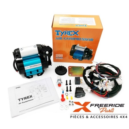 Compresseur Tyrex 12V complet de câblage électrique, adapté au fonctionnement des blocages de différentiel