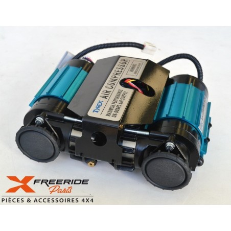 Compresseur TWIN Tyrex 12V complet de câblage électrique, adapté au fonctionnement des blocages de différentiel