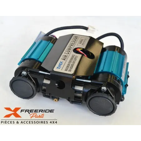 Compresseur TWIN Tyrex 12V complet de câblage électrique, adapté au fonctionnement des blocages de différentiel
