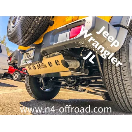 Ski de protection de silencieux arrière en aluminium de 6mm pour Jeep Wrangler JL V6 et 2.0L essence N4-Offroad