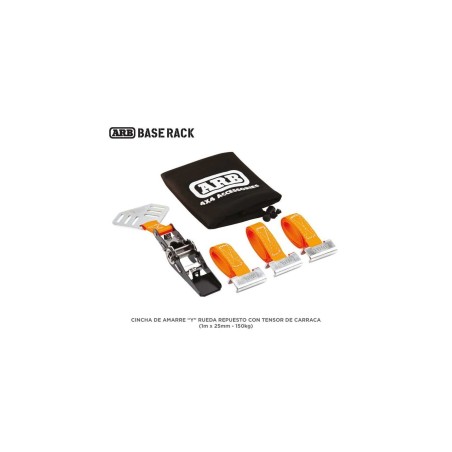 ARB | SANGLE D'ARRIMAGE "Y" AVEC TENDEUR A CLIQUET POUR ROUE DE SECOURS (1m x 25mm)