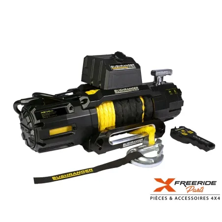Treuil Electrique "BUSHRANGER" WATERPROOF avec CORDE SYNTHETIQUE 5400 KG