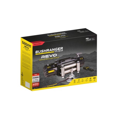 "BUSHRANGER" Treuil Electrique WATERPROOF avec CABLE EN ACIER 5400 KG