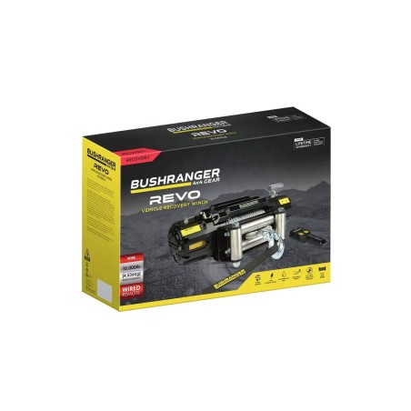 "BUSHRANGER" Treuil Electrique WATERPROOF avec CABLE EN ACIER 4500 KG