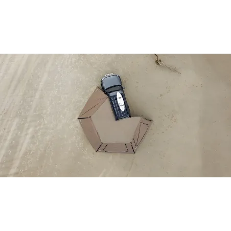 Paroi extension trapézoïdale avec porte pour auvent Batwing Rhinorack