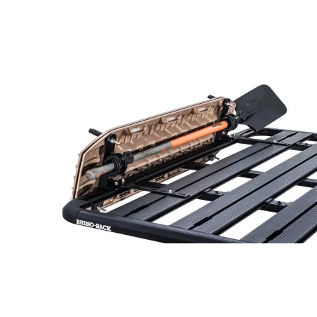 Support de plaque à sable Maxtrax fixation latérale sur galerie Pioneer Rhino Rack