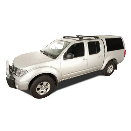 Kit 2 barres de toit noire 1375mm Heavy Duty RLTP Trackmount Nissan Navara D40 2005-2015