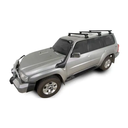 Kit 3 barres de toit noire 1375mm Heavy Duty RL110 Trackmount Nissan Patrol Y61 1997-2017