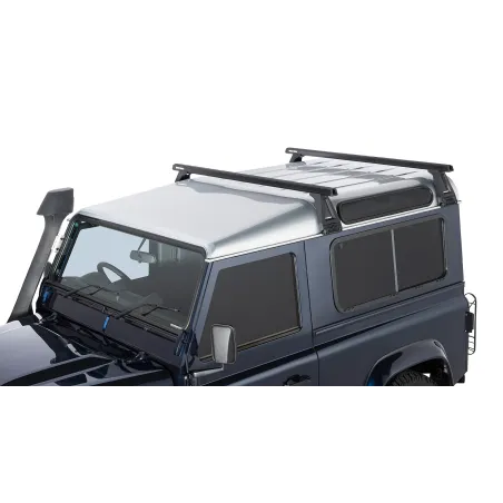 Kit 2 barres de toit noire Heavy Duty 1500mm avec pieds RL210 Land Rover Defender
