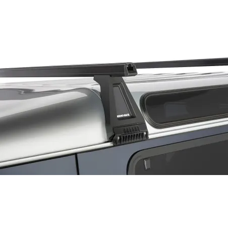 Kit 2 barres de toit noire Heavy Duty 1500mm avec pieds RL210 Land Rover Defender