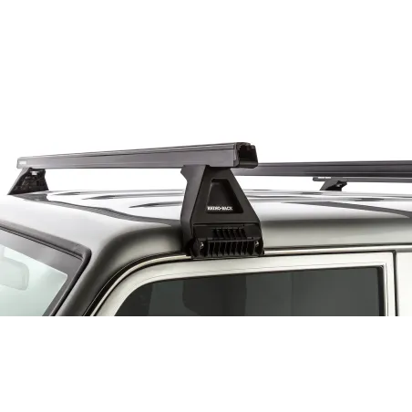 Kit 3 barres de toit noire Heavy Duty 1500mm avec pieds RL150 Toyota Land Cruiser série 76 2007-